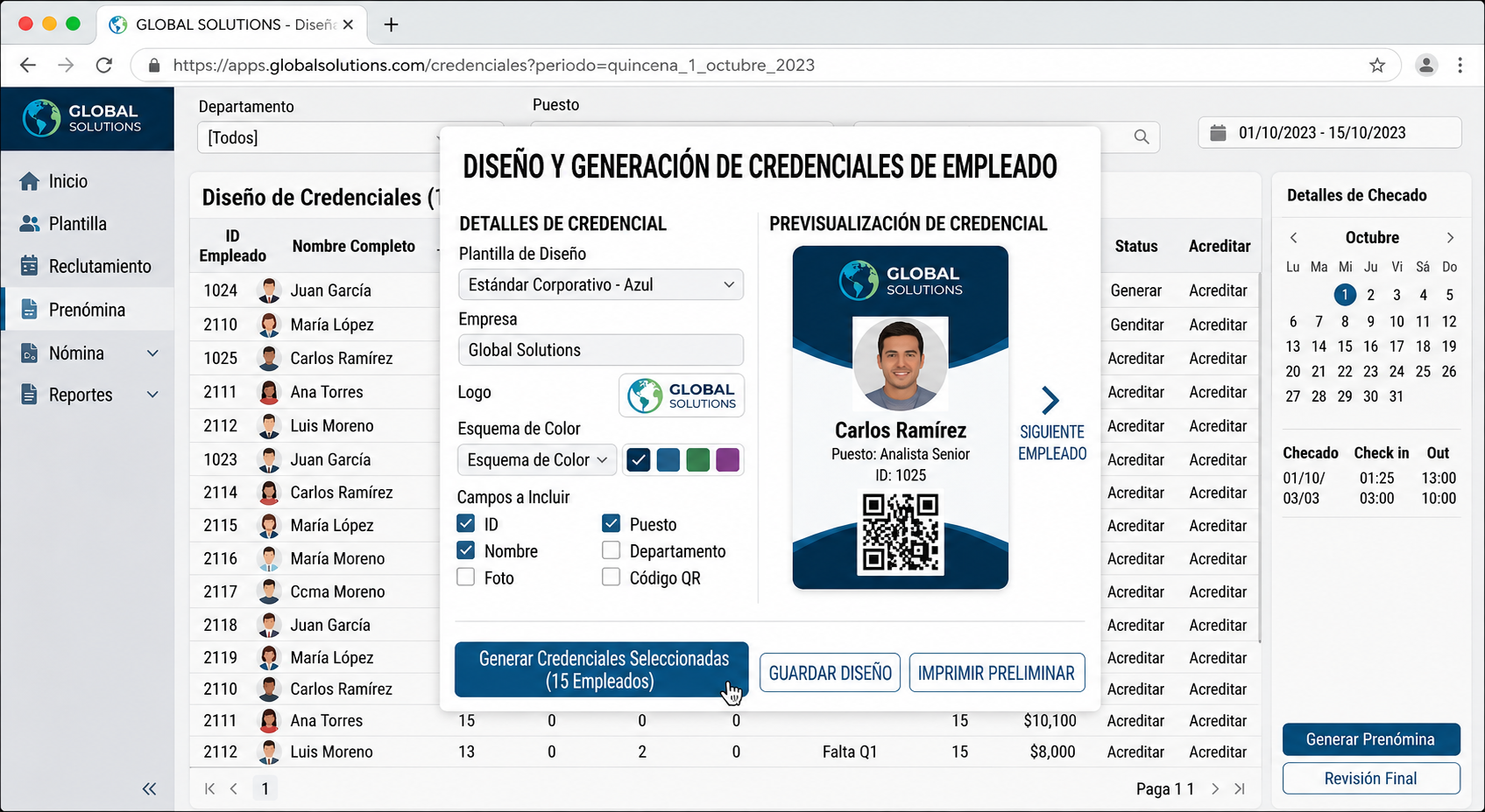 Generación de credenciales — LR Human